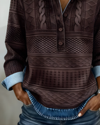 Adeline | Half-Button Collared Sweatshirt