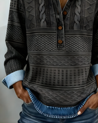Adeline | Half-Button Collared Sweatshirt