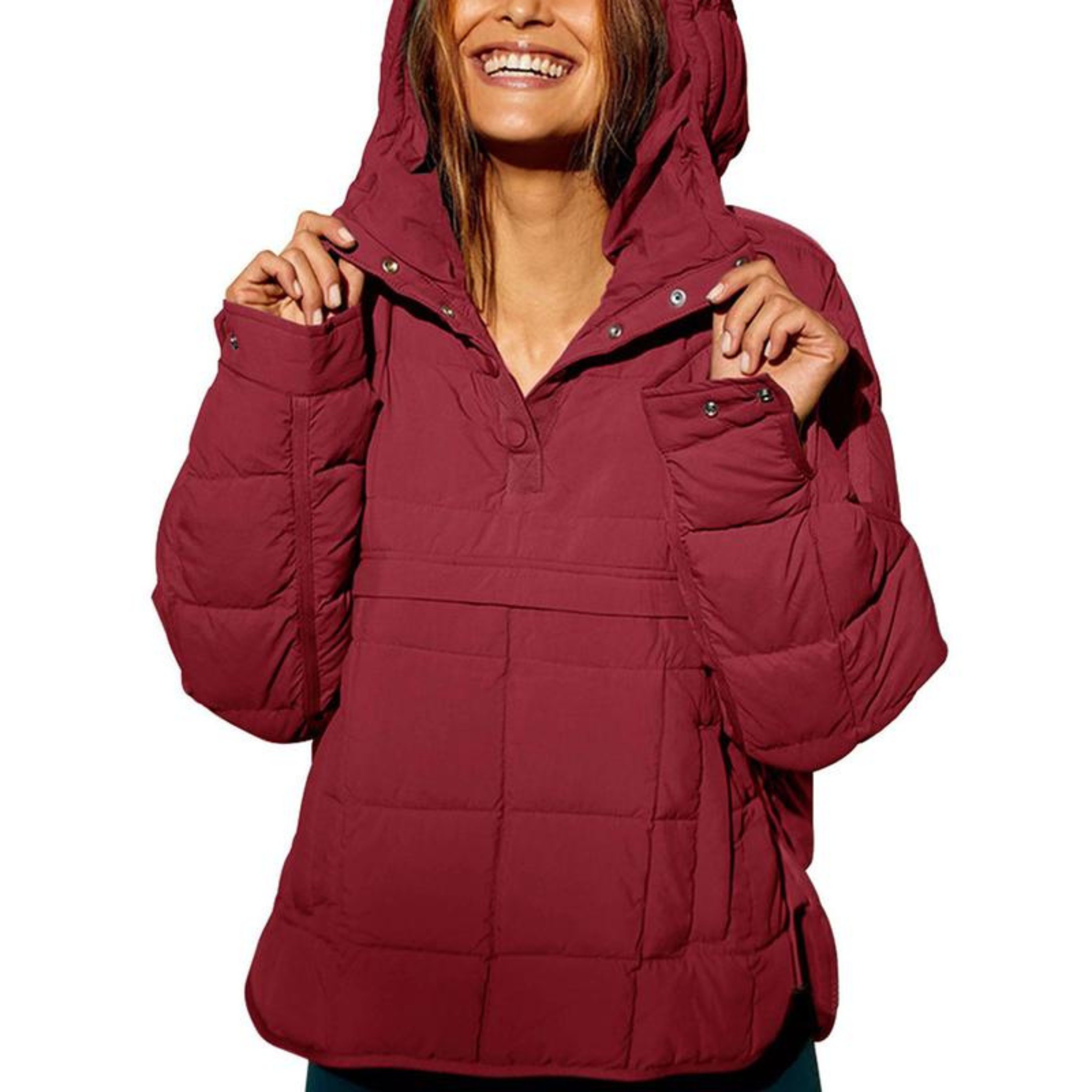 Alessia - Oversized Hooded Pullover Jacket