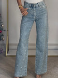 Cassia - Diamanté Straight Leg Jeans
