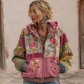 Rosalie | Vintage Floral Patchwork Zip Hoodie