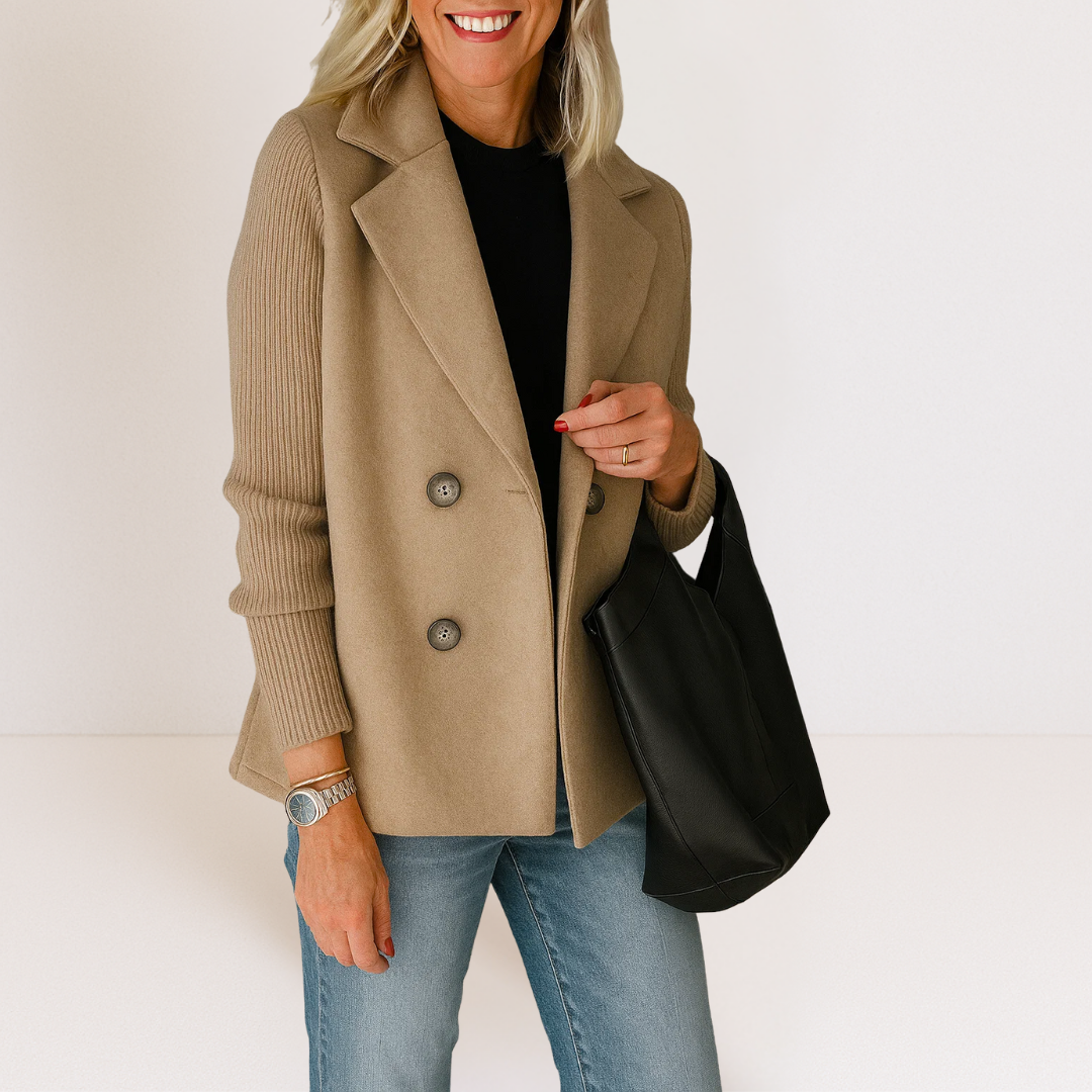 Evadne | Knit Sleeve Blazer