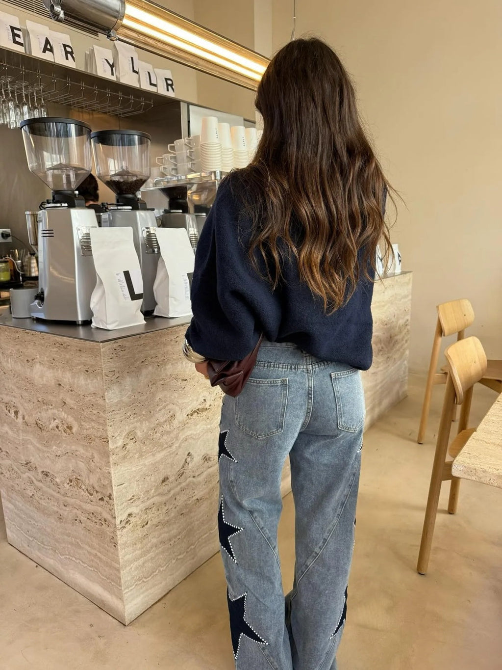 Evadne - Star Print Straight Jeans
