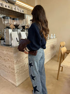 Evadne - Star Print Straight Jeans