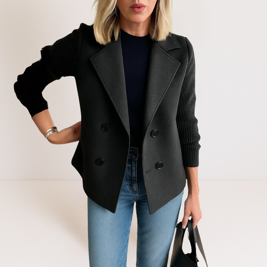 Evadne | Knit Sleeve Blazer