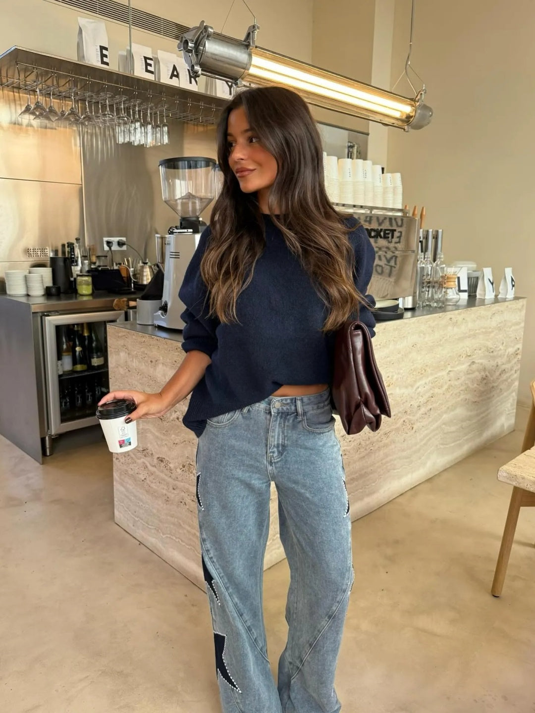 Evadne - Star Print Straight Jeans