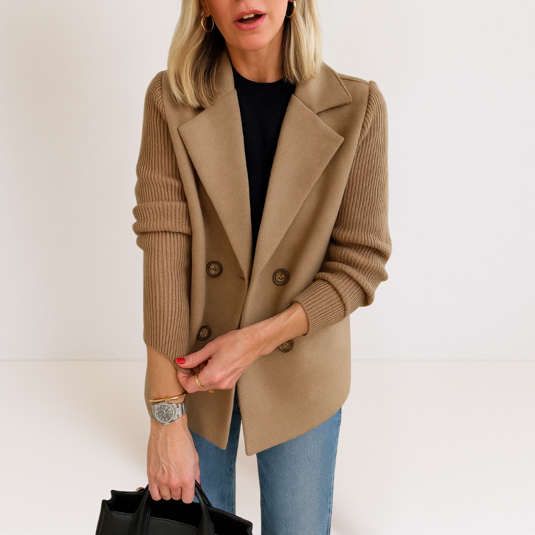 Evadne | Knit Sleeve Blazer