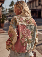 Arabella | Rose Embroidered Denim Jacket