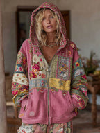 Vivienne | Vintage Patchwork Zip Hoodie
