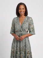 Amber | Floral V-Neck Maxi Dress