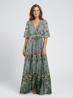 Amber | Floral V-Neck Maxi Dress