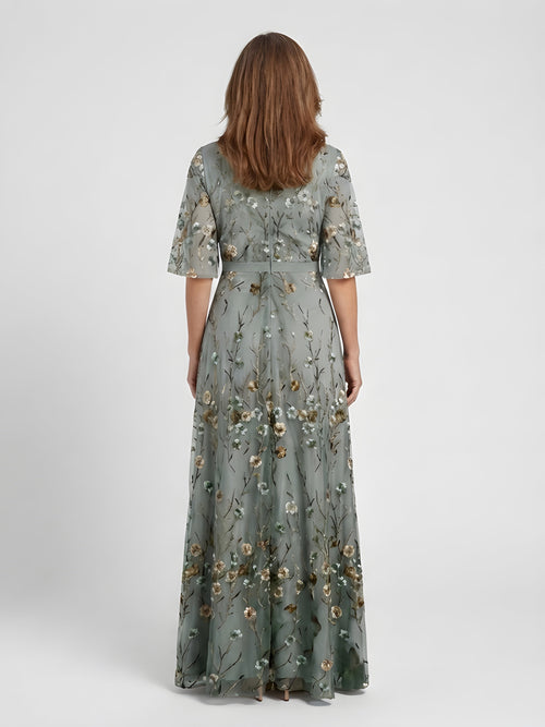 Amber | Floral V-Neck Maxi Dress