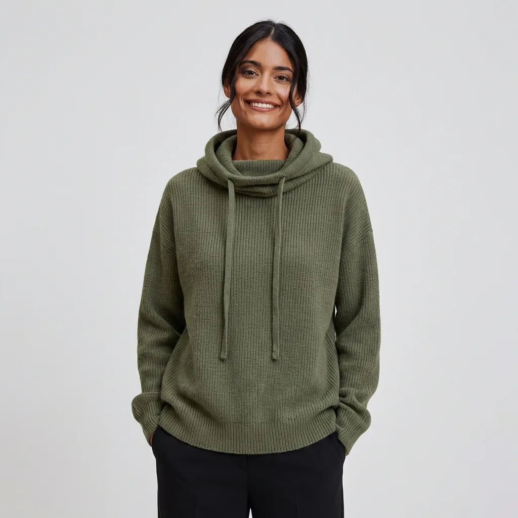 Brielle | Relaxed Drawstring Cowl Neck Sweater