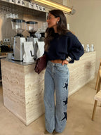 Stella Star Detail Straight Jeans