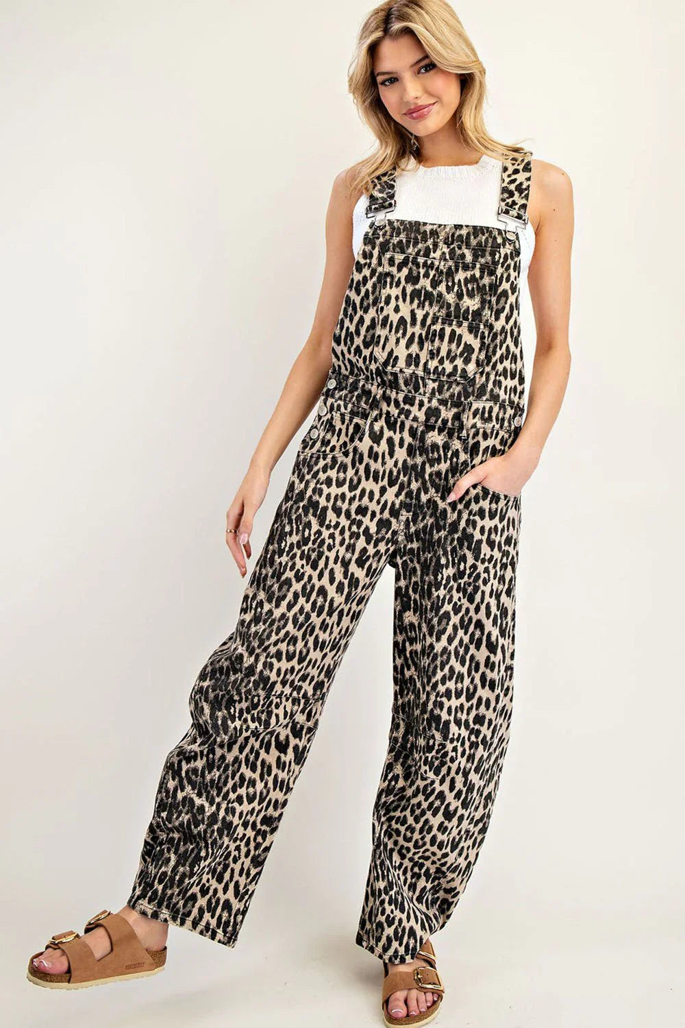 Leona Leopard Print Overalls