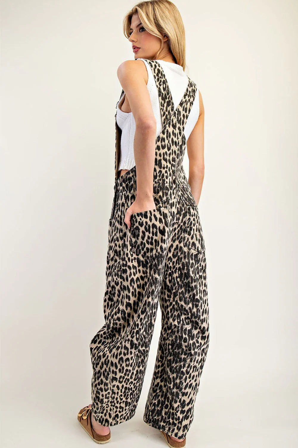 Leona Leopard Print Overalls