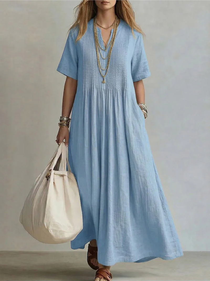 Lyra | Flowy Pleated Maxi Dress