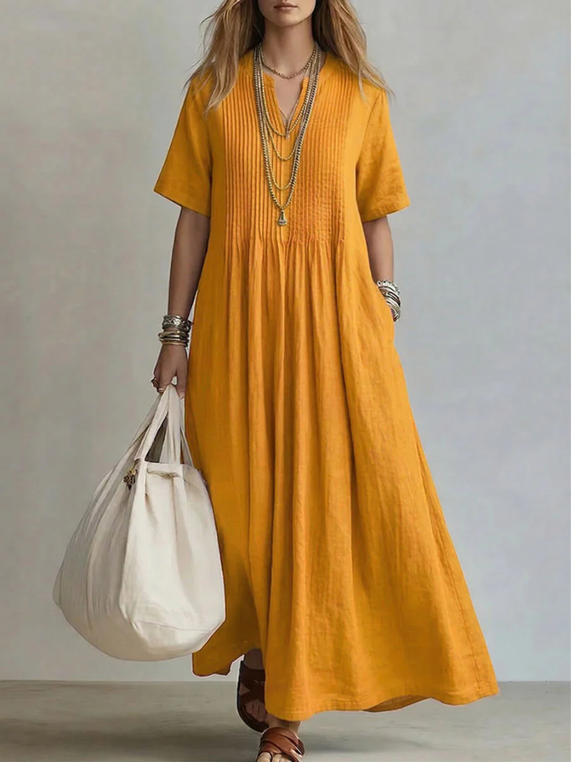 Lyra | Flowy Pleated Maxi Dress