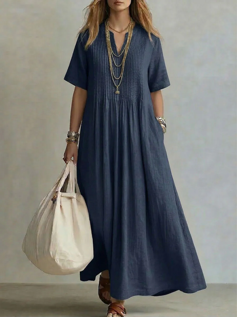 Lyra | Flowy Pleated Maxi Dress