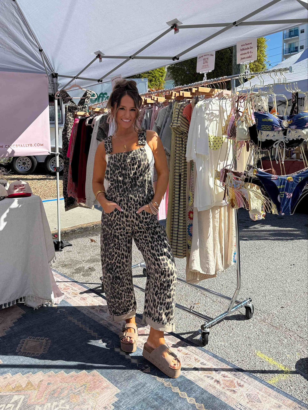 Peridot - Leopard Print Overalls