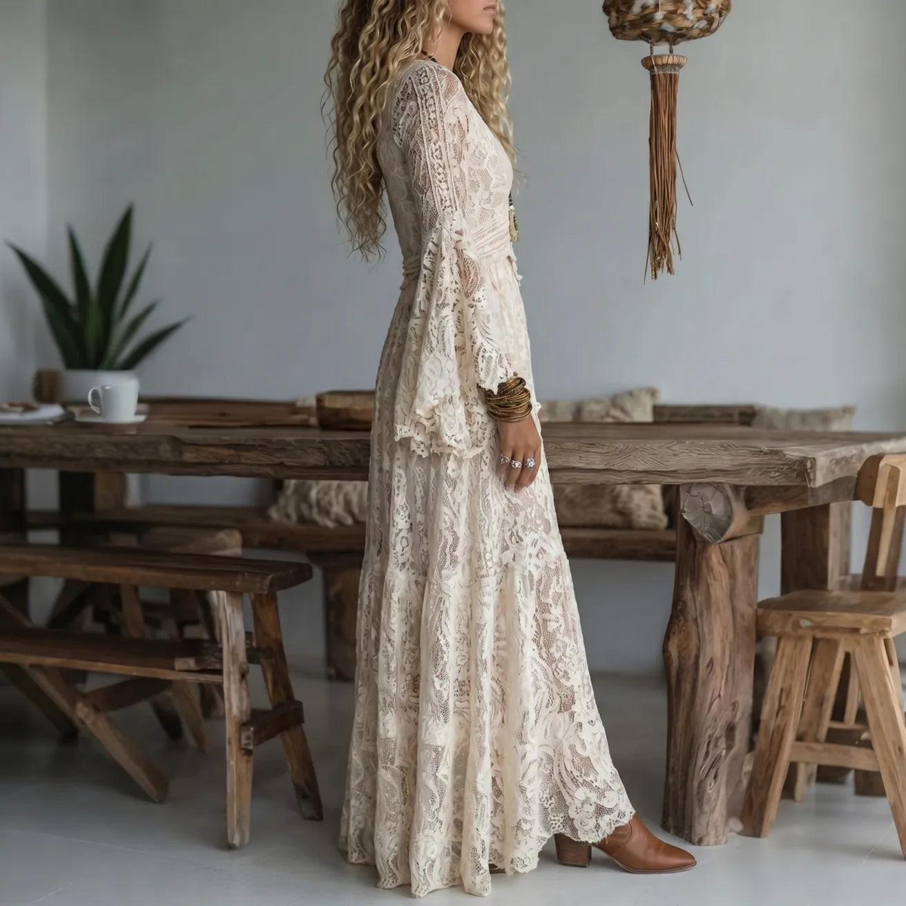 Noelene | Vintage Lace Maxi Dress