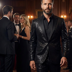 Lucian Black Sparkle Tuxedo Suit