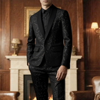 Lucian Black Sparkle Tuxedo Suit