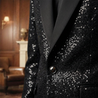 Lucian Black Sparkle Tuxedo Suit