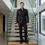 Lucian Black Sparkle Tuxedo Suit