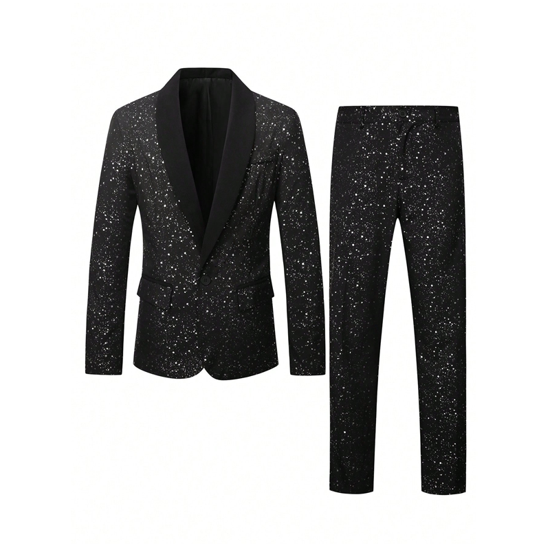 Lucian Black Sparkle Tuxedo Suit