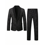 Lucian Black Sparkle Tuxedo Suit
