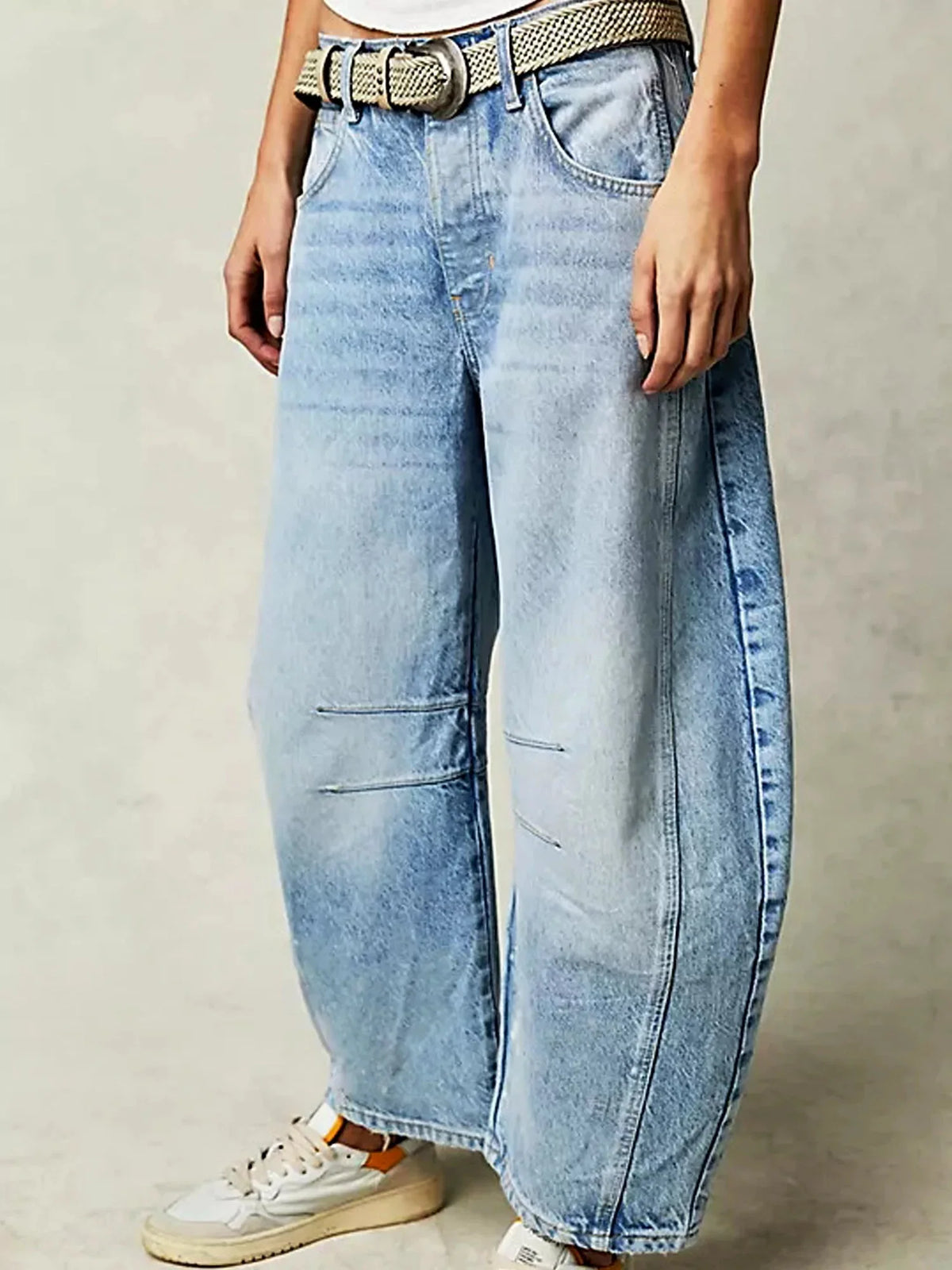 Zephyrine - Leopard Print Barrel Jeans