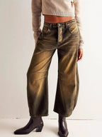 Zephyrine - Leopard Print Barrel Jeans