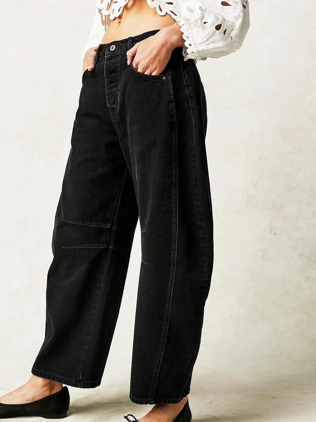 Zephyrine - Leopard Print Barrel Jeans